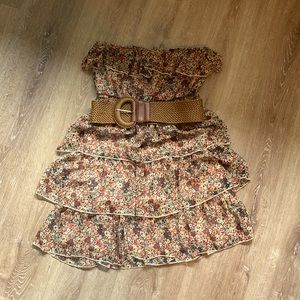Super Cute Floral Dress- Strapless!